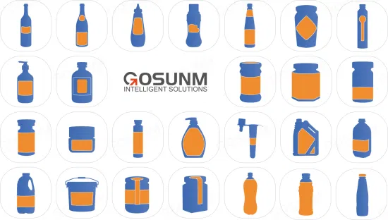 Gosunm Label Applicator Semi Automatic Wine Bottle Can Jars Cup Syringe Lip Balm Ampoule Bucket Tube Vial Pail Oval Wrap Around Bottle Labeling Machine
