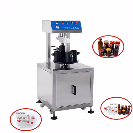 Semi Automatic Cap Vacuum Capping Machine for Glass Twist