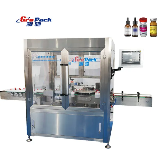High Speed Automatic Small Round Bottle Labeler Vial Round Glass Bottle Labeling Machine 