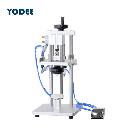Semi Automatic Gas Aerosol Deodorant Perfume Bottle Sealing Capping Crimping Machine 