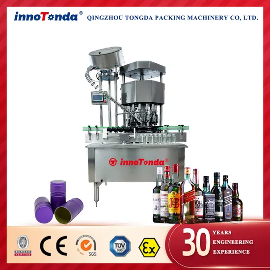 Fully Automatic Bottle Capping and Sealing Machine for Vodka Beverages Juice and Spirits 