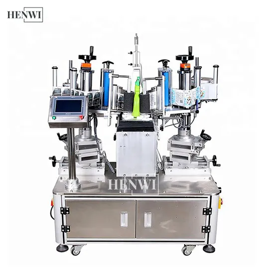 Semi Automatic Double Side Flat Bottle Labeling Machine for Square Bottles 